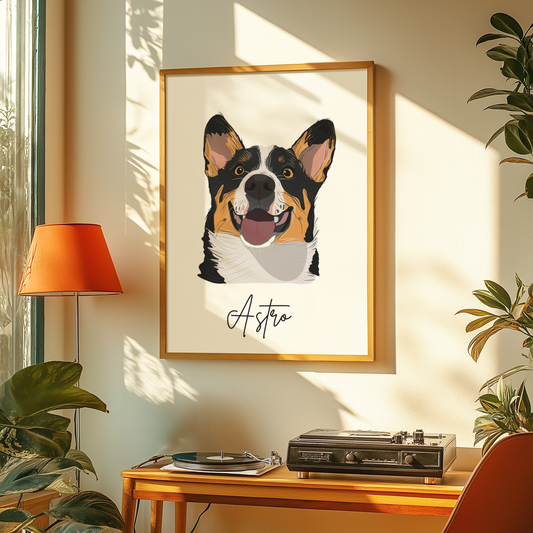 Pet Portrait Digital Print High resolution 300 DPI digital download (not a physical print)