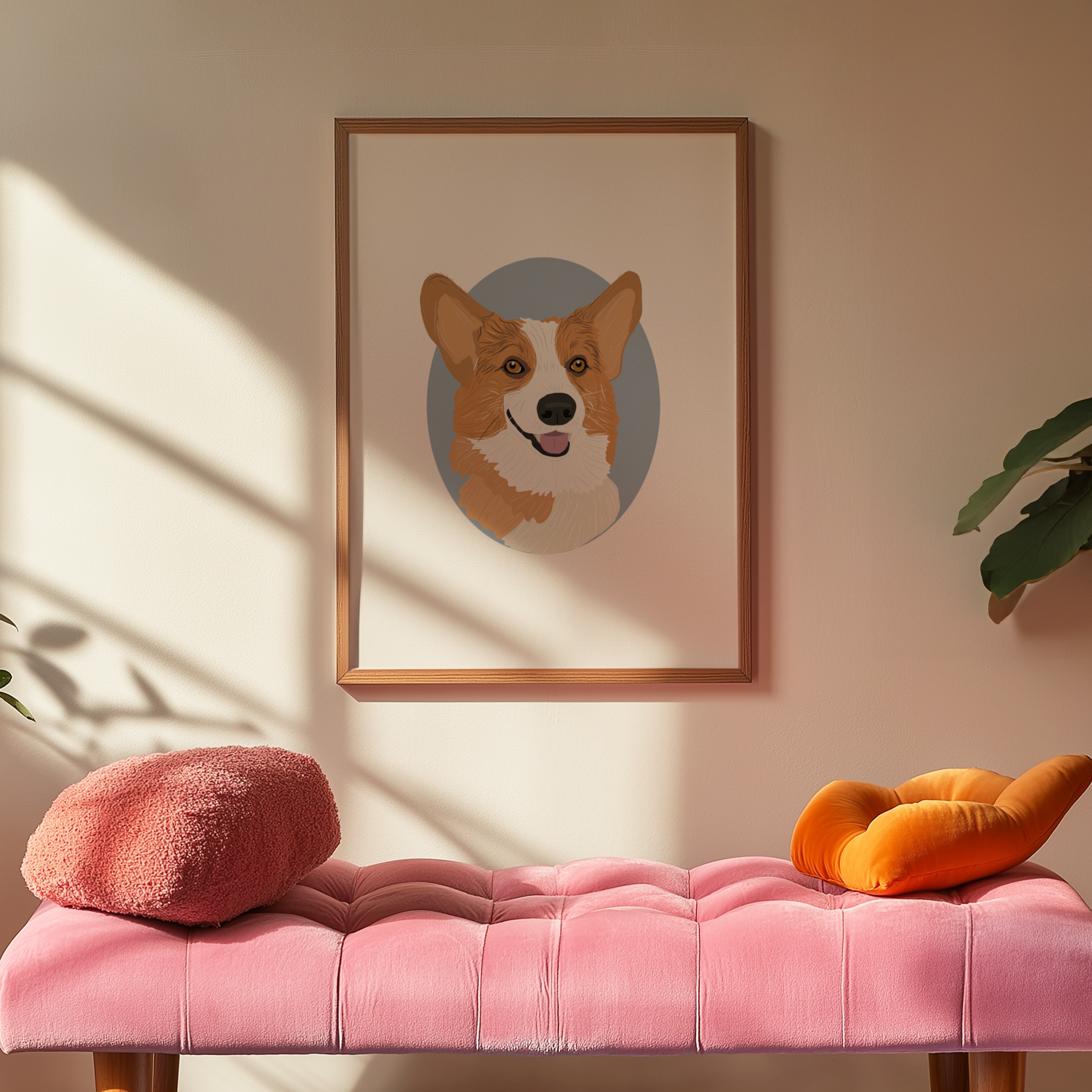 *CUSTOM* Pet Portrait Digital Illustration with Oval Background | DIGITAL FILE ONLY