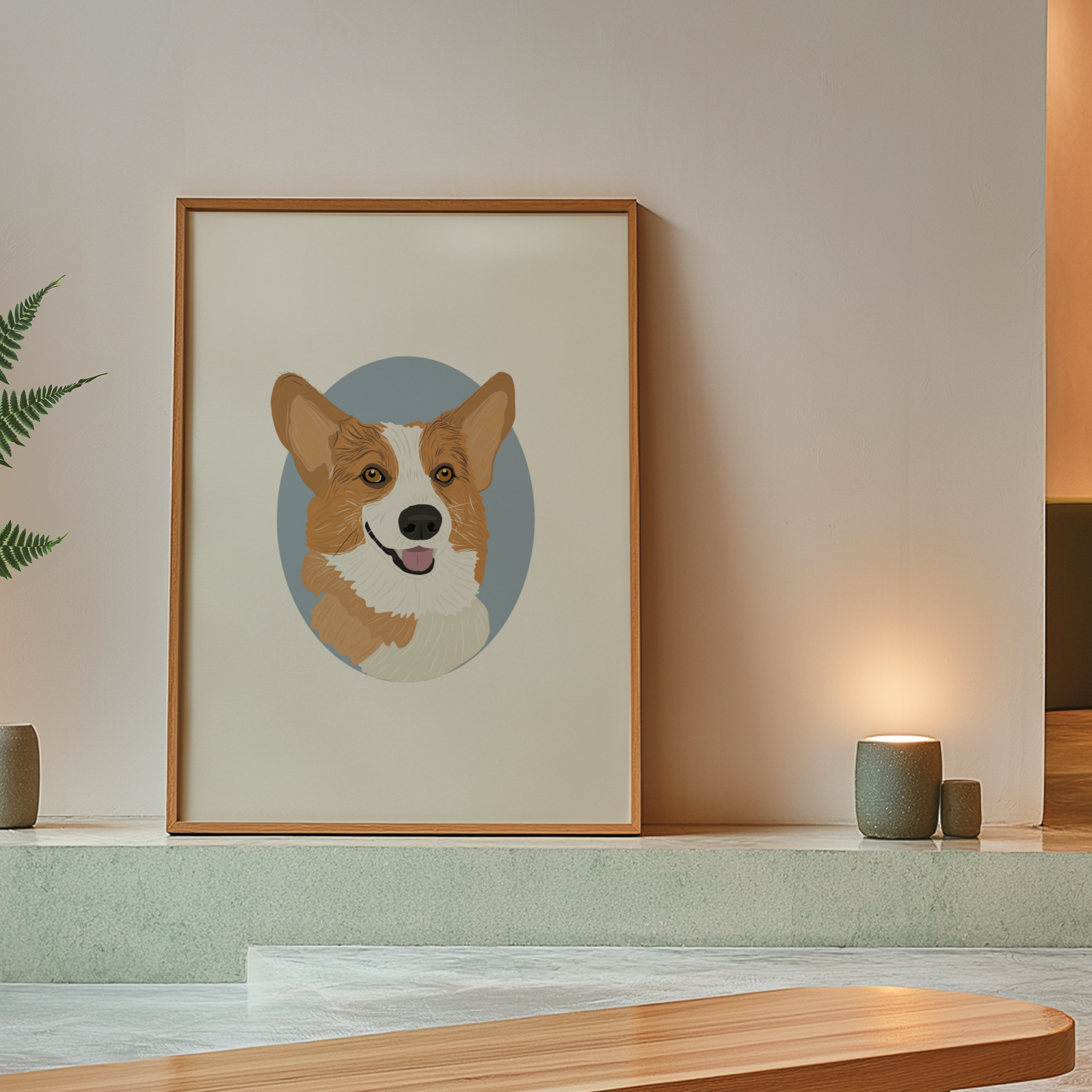 *CUSTOM* Pet Portrait Digital Illustration with Oval Background | DIGITAL FILE ONLY