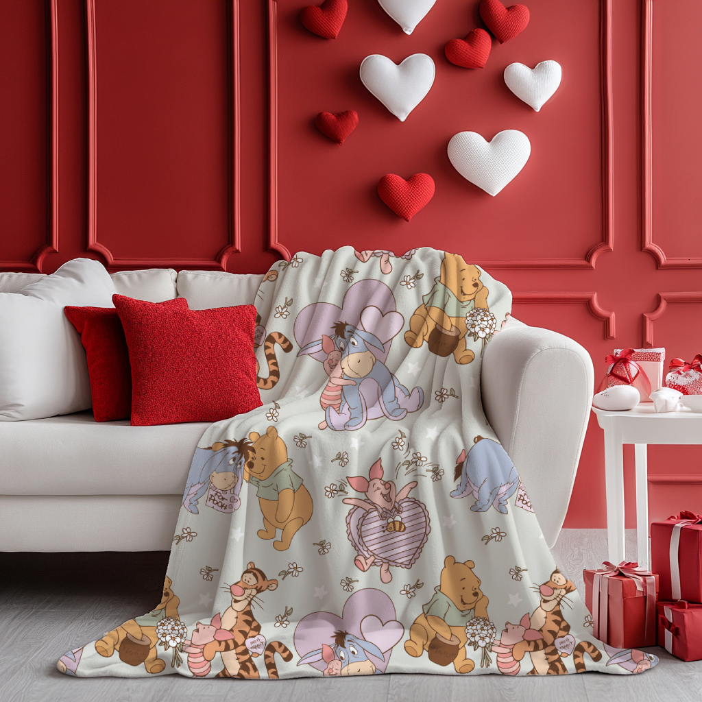 Valentines Bear Minky Blanket | Birdie & Bee