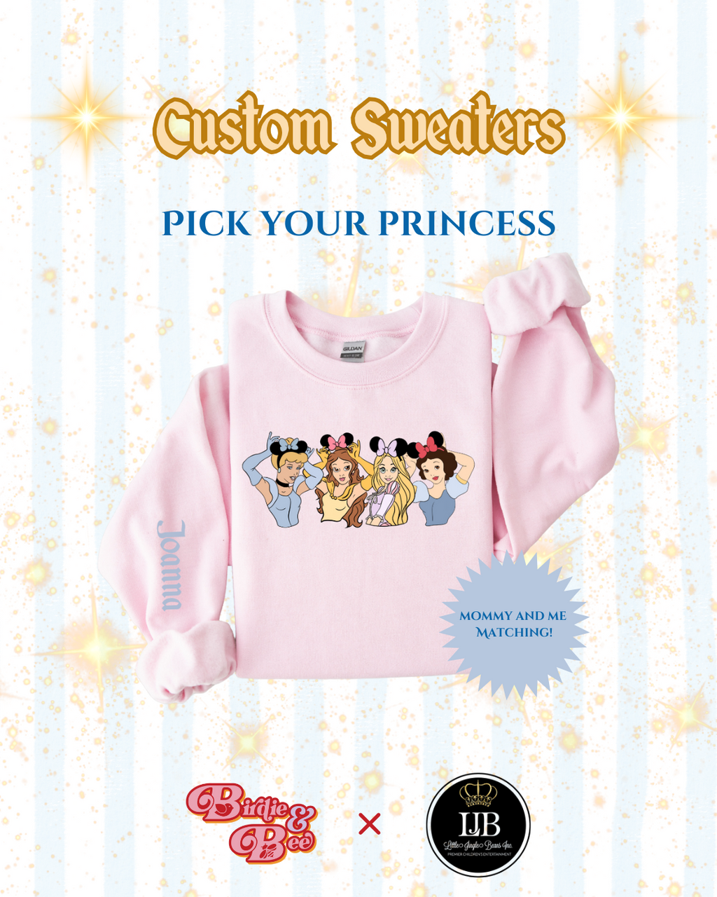 *CUSTOM* "Pick Your Princess" Kids and Adults Crewneck Sweater