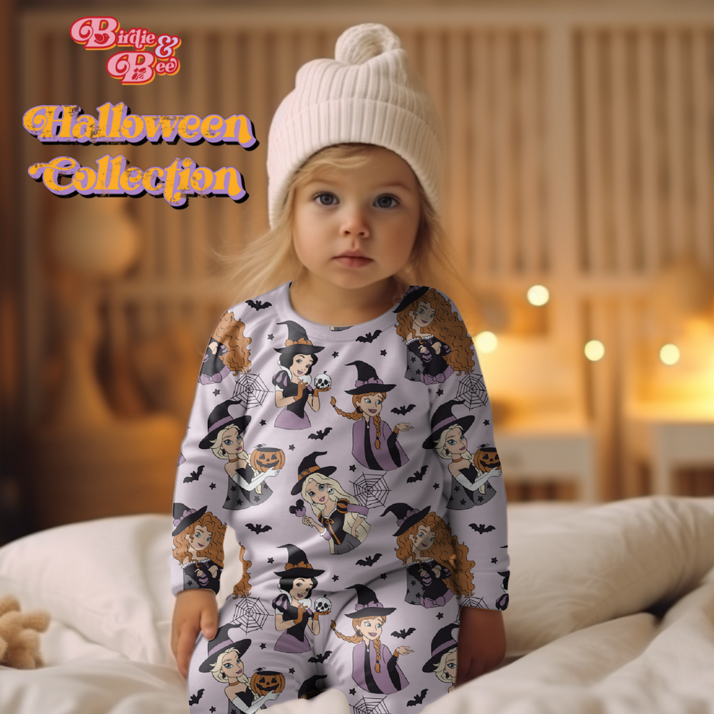 Pumpkin King Print Kids Two-Piece Bamboo Long Sleeve Pajama Set