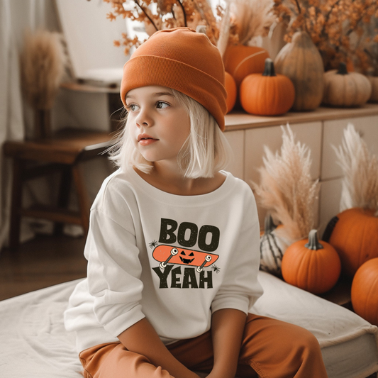 Boo Yeah Kids Halloween Crewneck Sweater