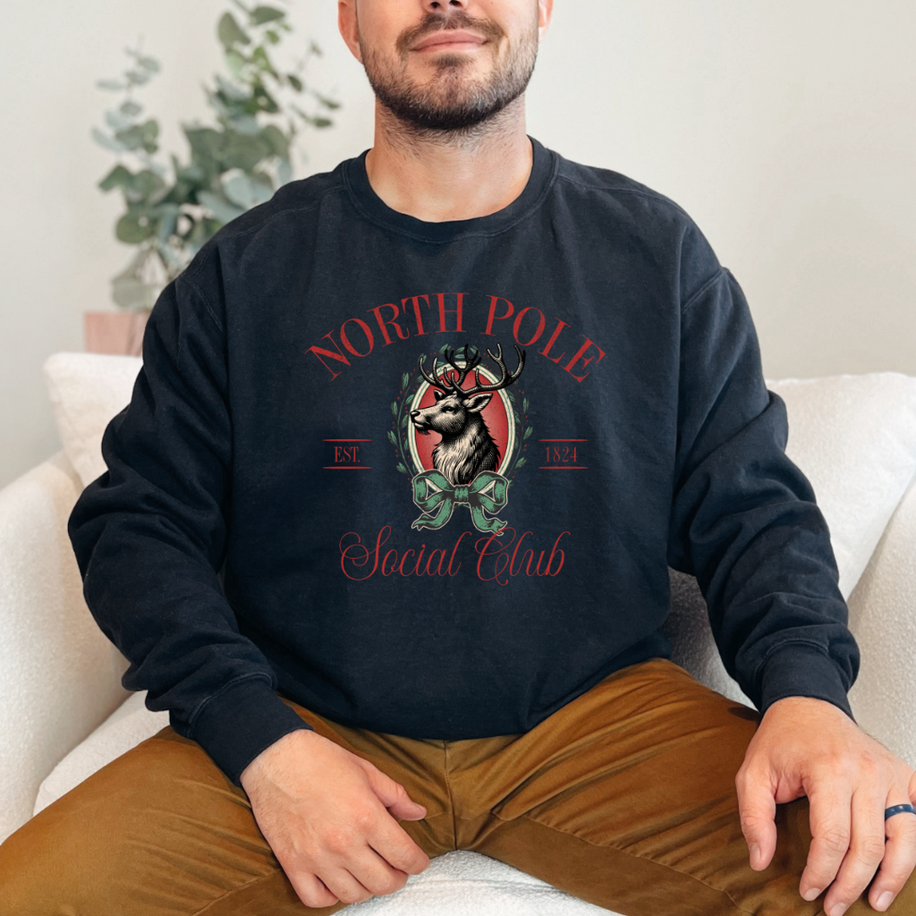 North Pole Social Club Graphic Unisex Adult Crewneck Sweater
