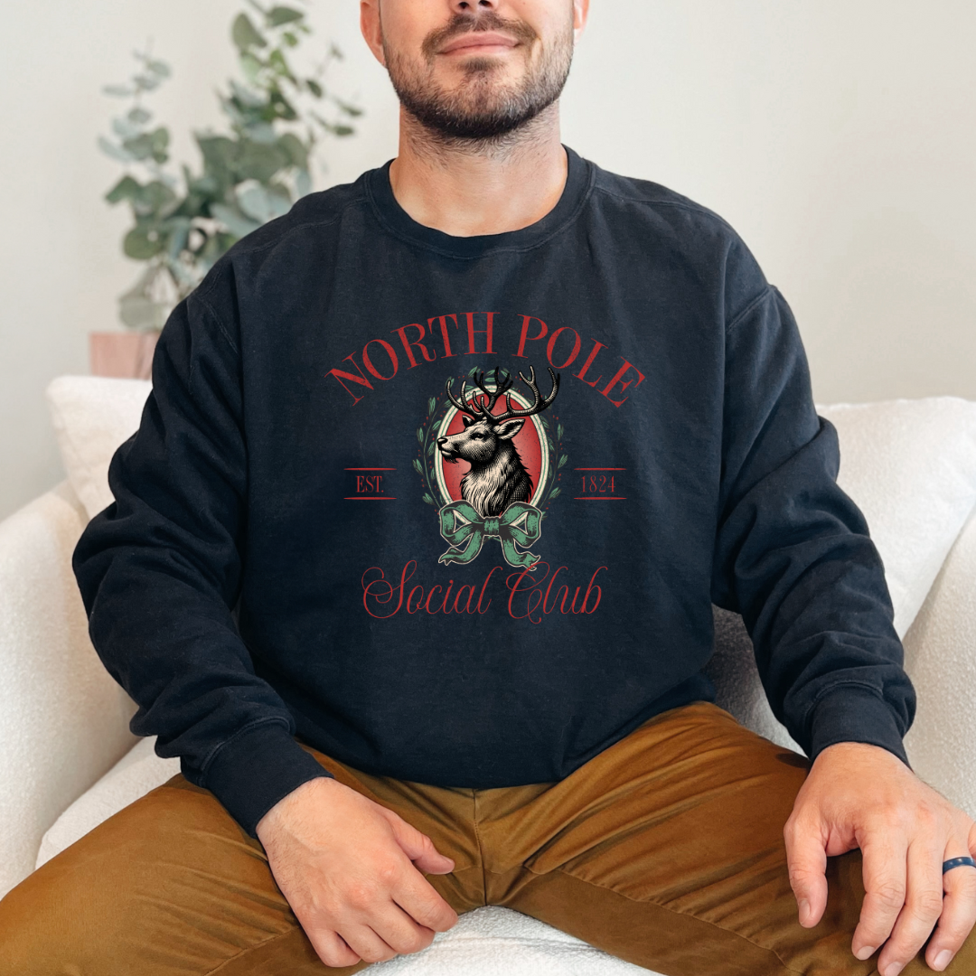 North Pole Social Club Graphic Unisex Adult Crewneck Sweater