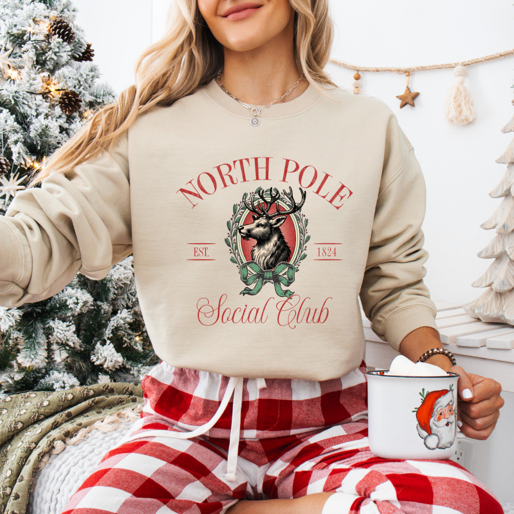 North Pole Social Club Graphic Unisex Adult Crewneck Sweater