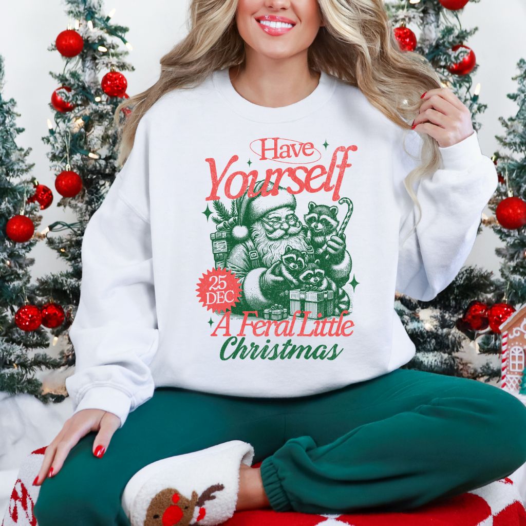 "Have Yourself A Feral Little Christmas" Unisex Adult Crewneck Sweater