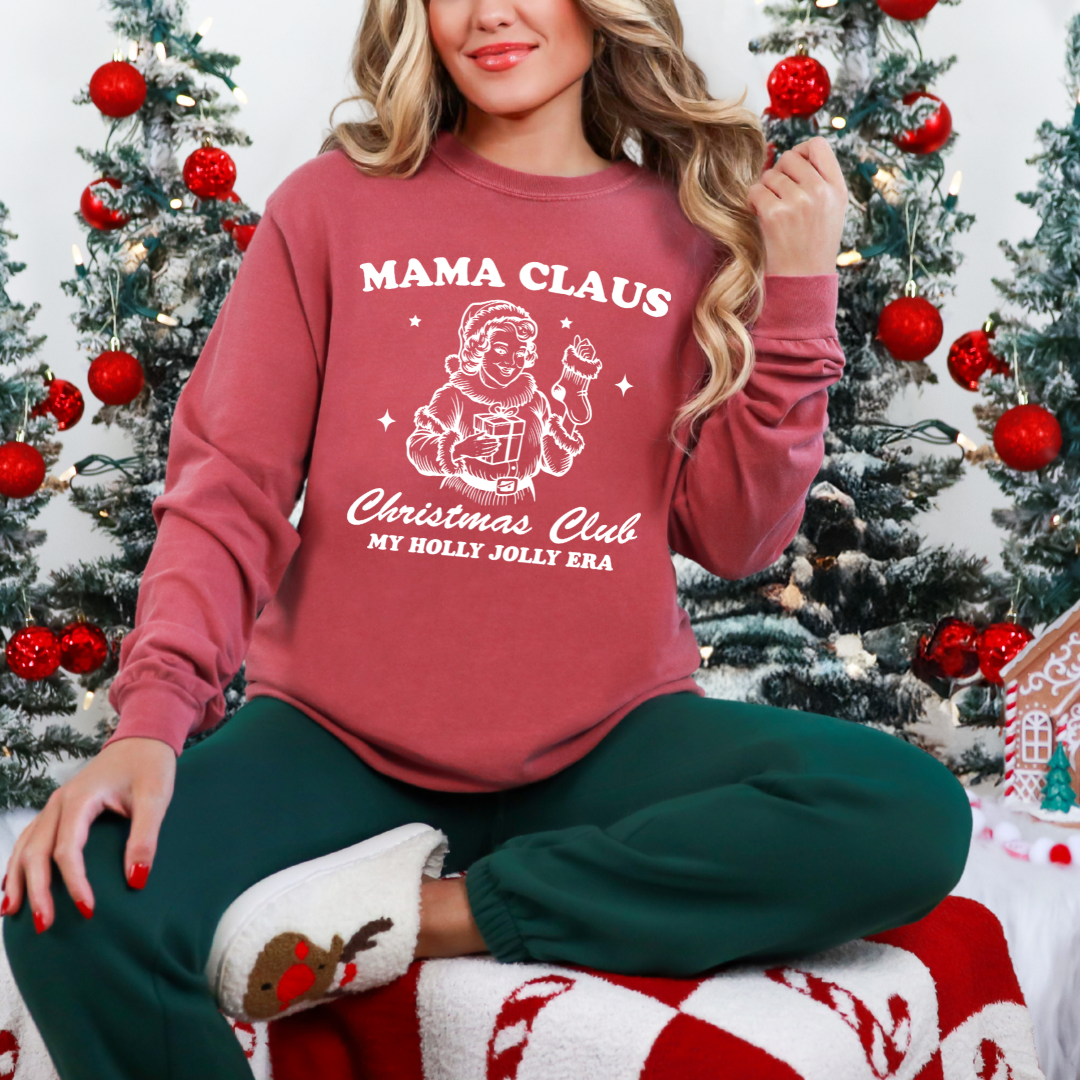 Mama Claus Christmas Club Graphic Unisex Crewneck Sweater