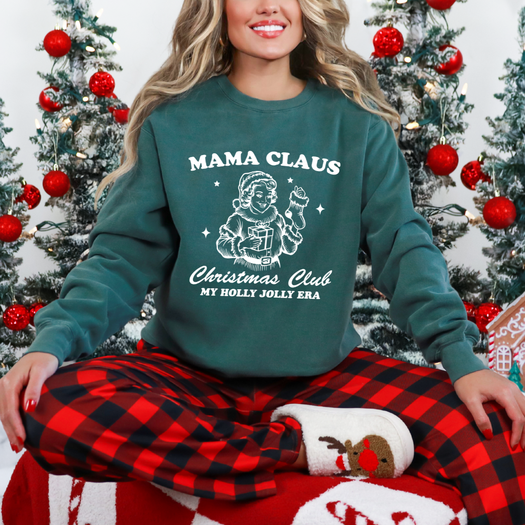 Mama claus christmas club graphic unisex crewneck sweater