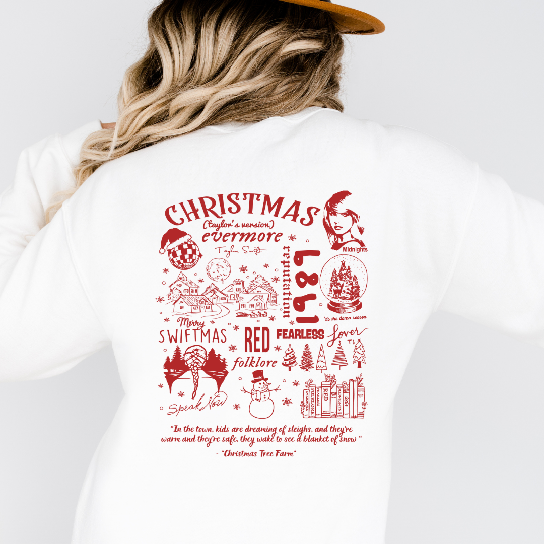 Merry Swiftmas Graphic Ladies Crewneck Sweater