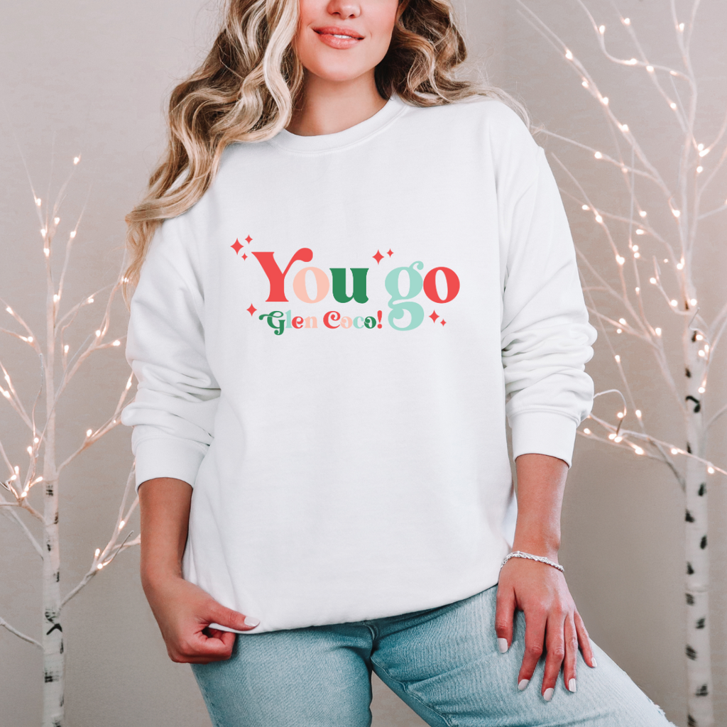"You Go Glen Coco" Graphic Crewneck Sweater