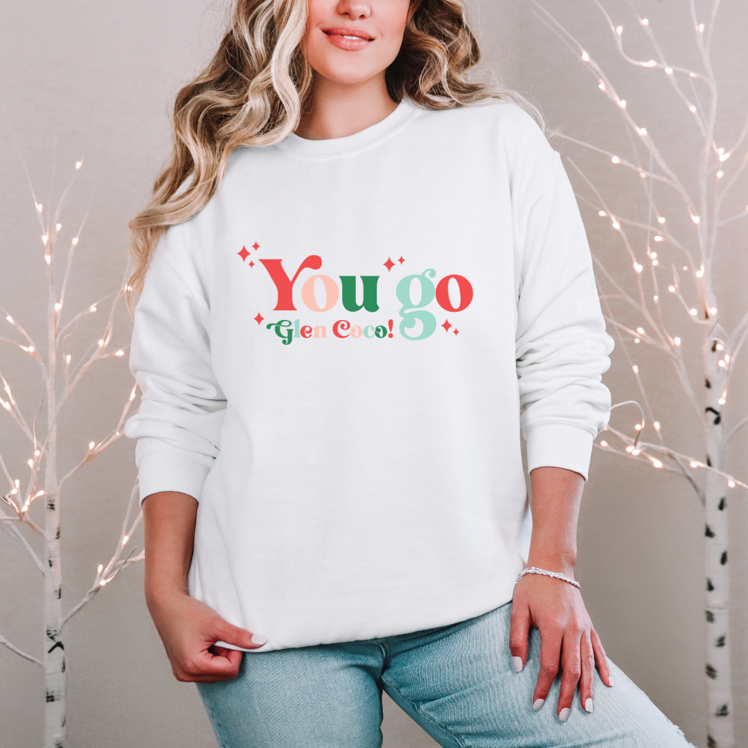 "You Go Glen Coco" Graphic Crewneck Sweater