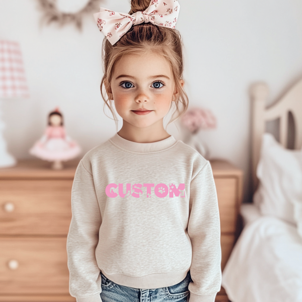 *CUSTOM* Dog Silhouette Name Kids Crewneck Sweater