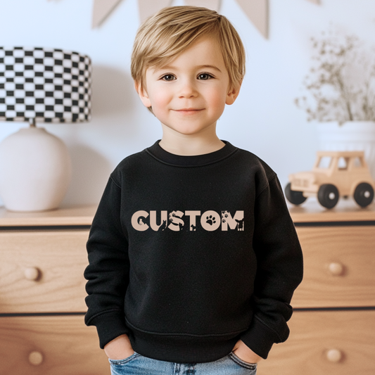 Dog Silhouette Custom name Kids crewneck Sweater