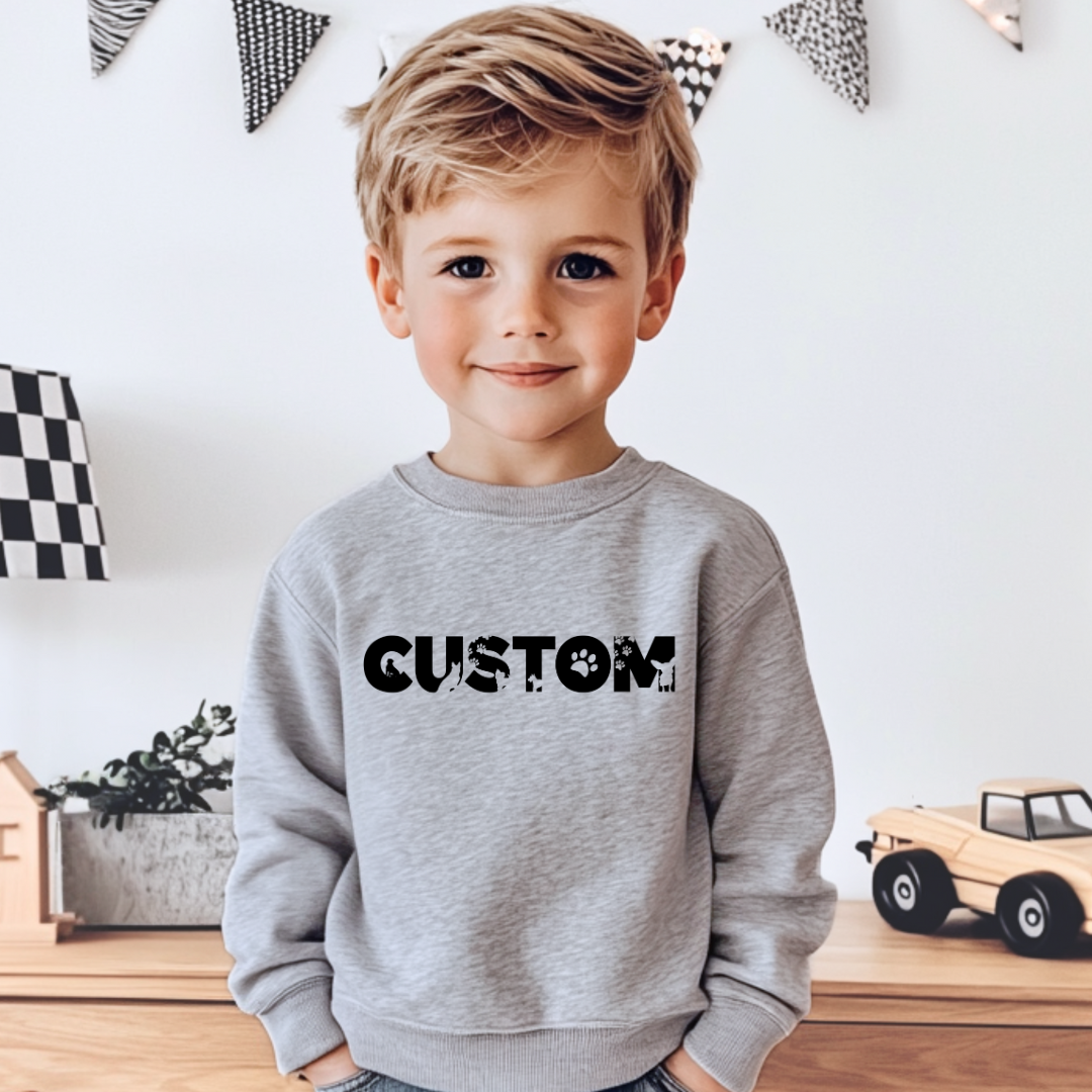 Dog Silhouette Custom name Kids crewneck Sweater