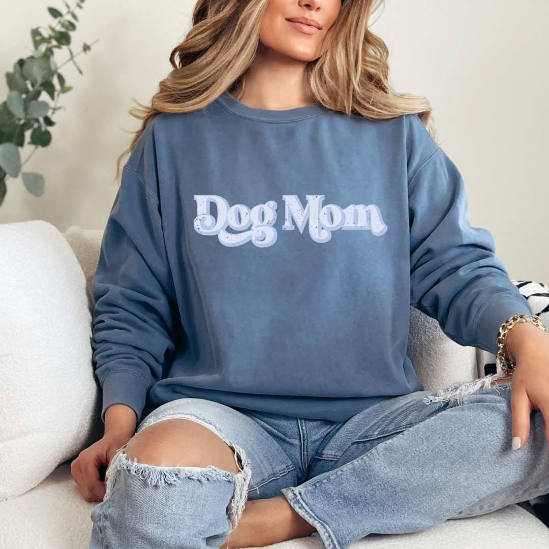 "Dog mom"  Furever Pet collection Custom Pet Portrait graphic crewneck Sweater