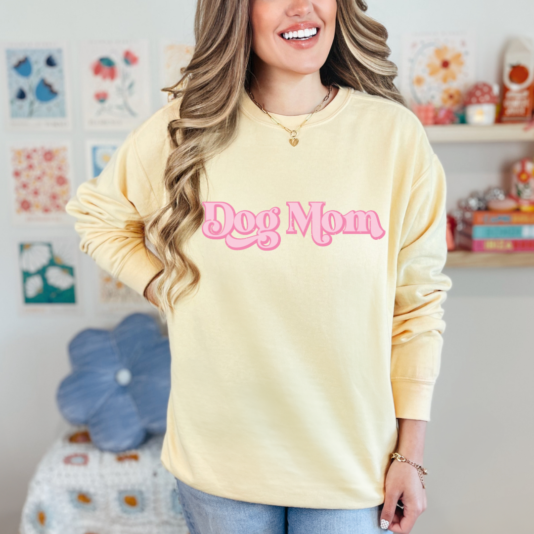 "Dog mom"  Furever Pet collection Custom Pet Portrait graphic crewneck Sweater