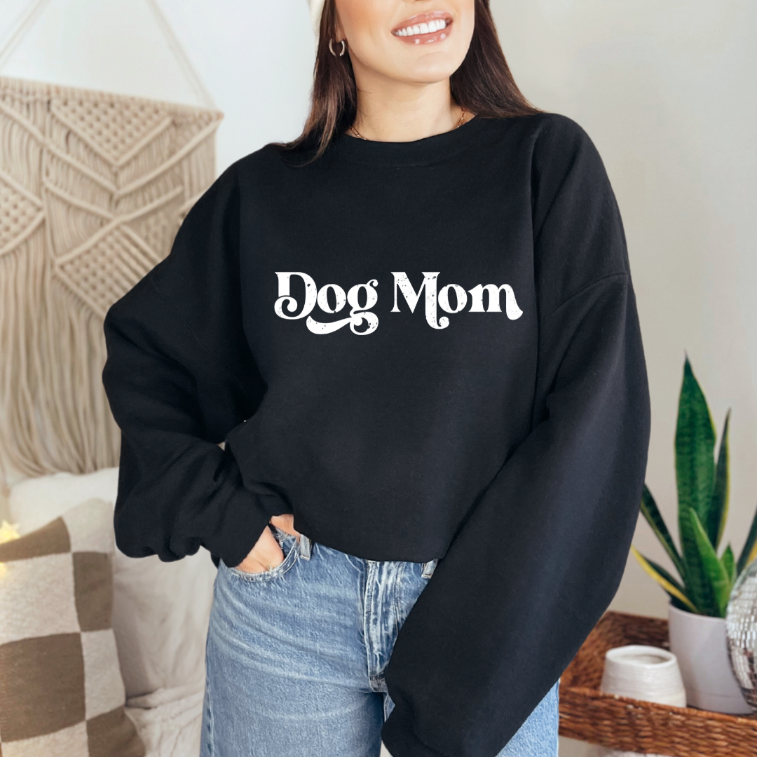 "Dog mom"  Furever Pet collection Custom Pet Portrait graphic crewneck Sweater