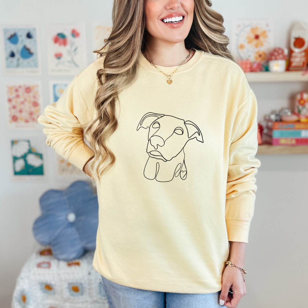 *CUSTOM* One-Line Pet Illustration Adult Crewneck Sweater