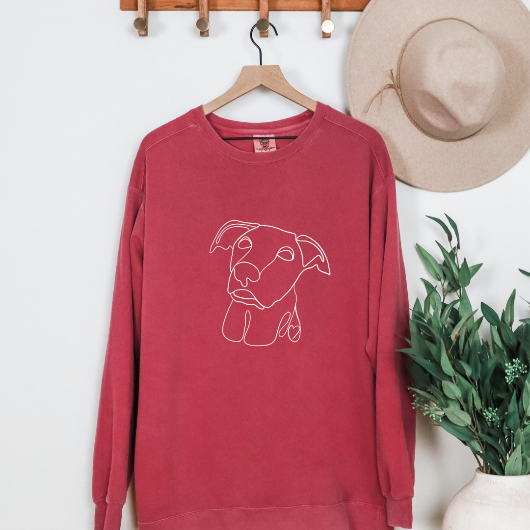 *CUSTOM* One-Line Pet Illustration Adult Crewneck Sweater