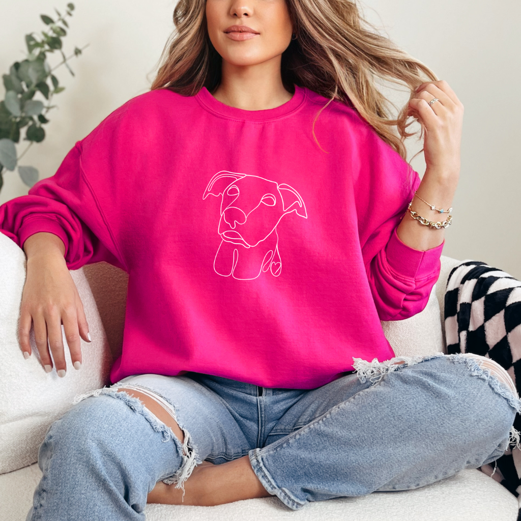 *CUSTOM* One-Line Pet Illustration Adult Crewneck Sweater