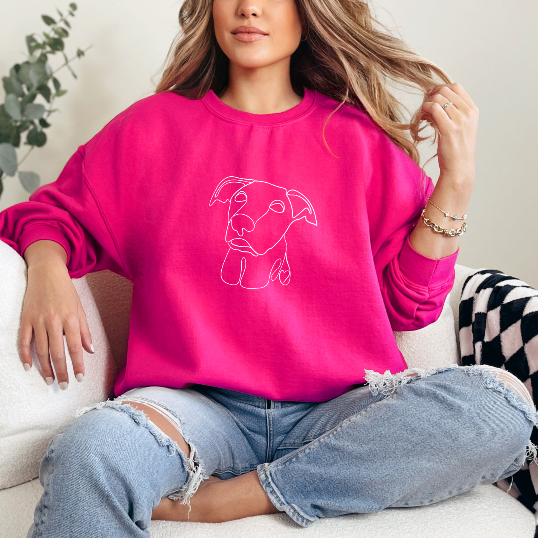 *CUSTOM* One-Line Pet Illustration Adult Crewneck Sweater