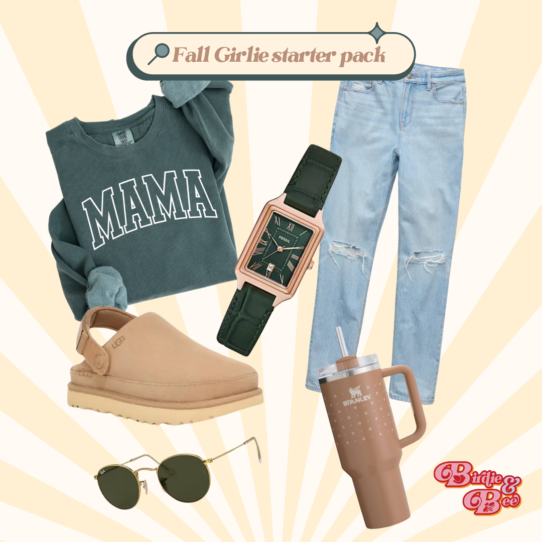 MAMA Varsity Style Puff Graphic Ladies Crewneck Sweater