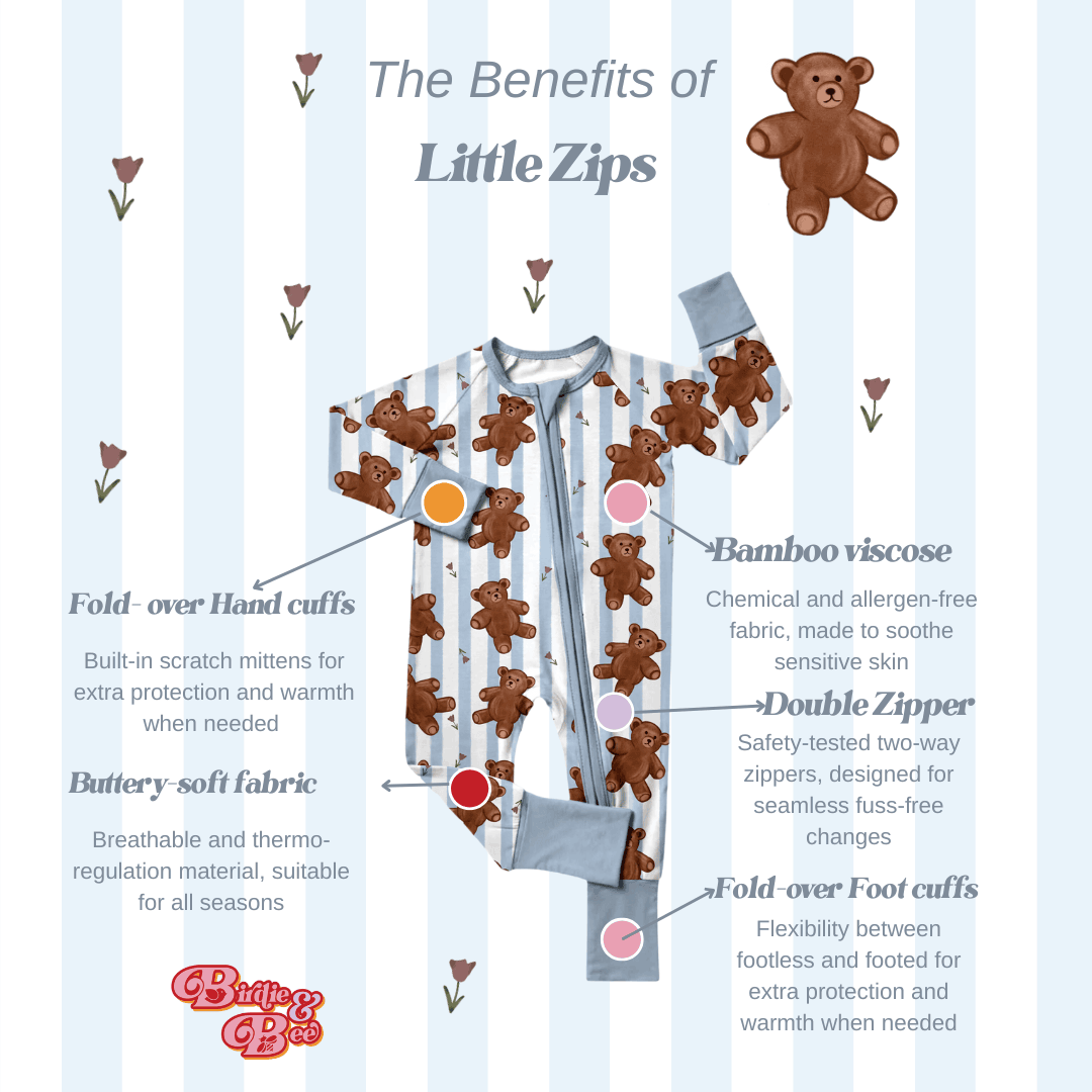 Forever and Always Little Zips Bamboo Pajama Birdie and Bee