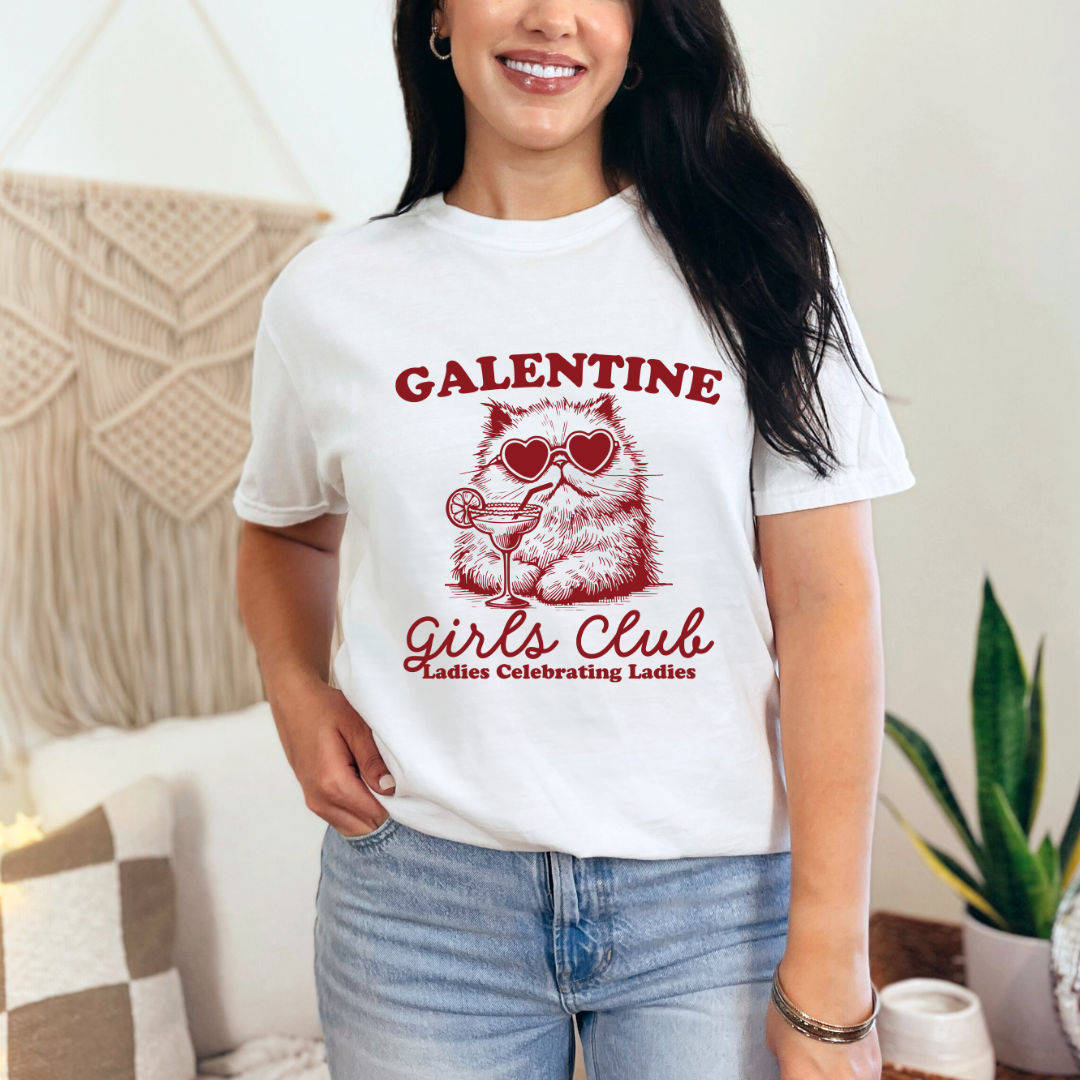 "Galentine Girls Club" Graphic Ladies T-Shirt