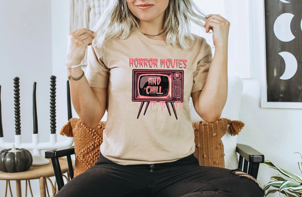 Horror movies and Chill ladies Halloween Tee shirt