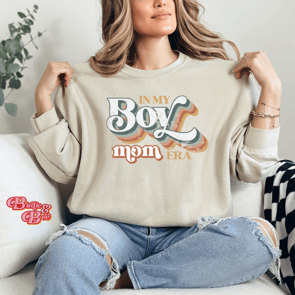 "In My Boy Mom Era" Ladies Crewneck Sweater Birdie and Bee
