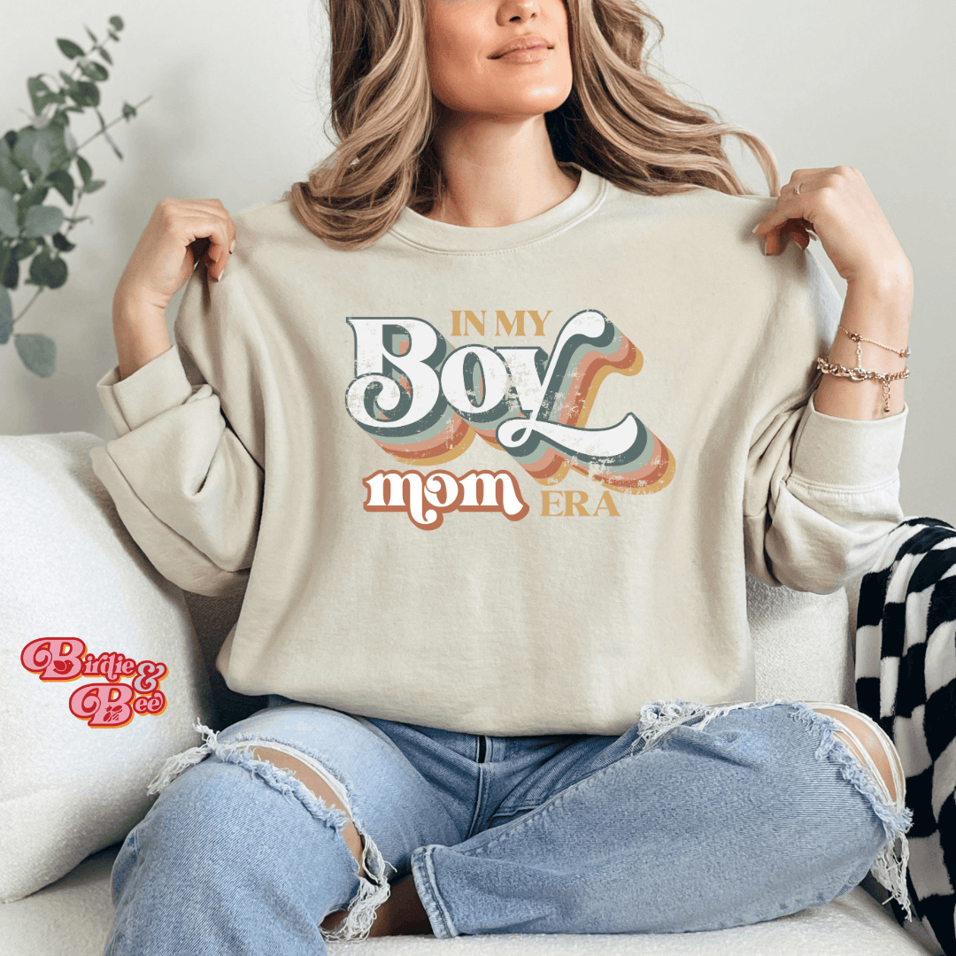 "In My Boy Mom Era" Ladies Crewneck Sweater Birdie and Bee