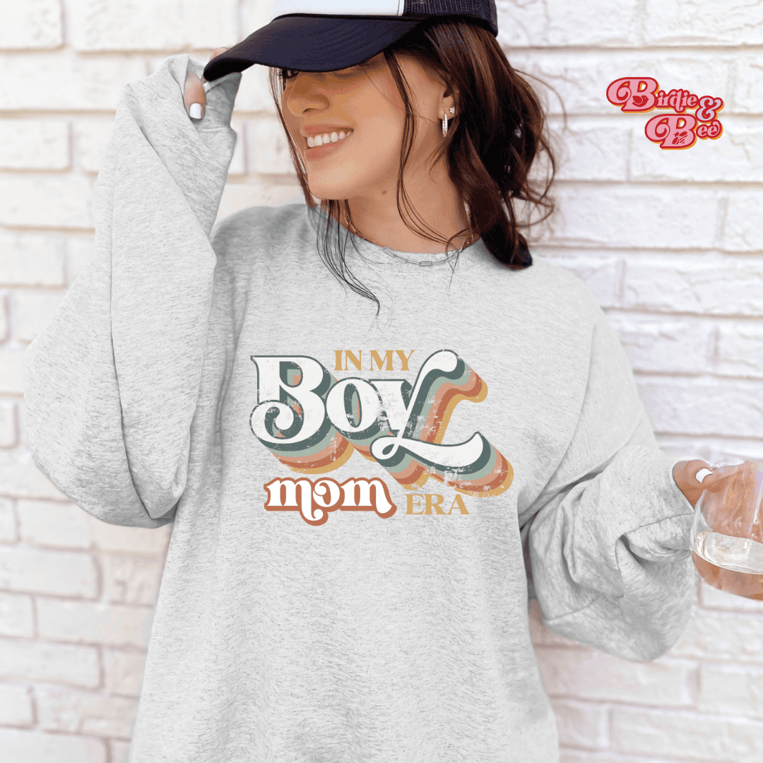 "In My Boy Mom Era" Ladies Crewneck Sweater Birdie and Bee