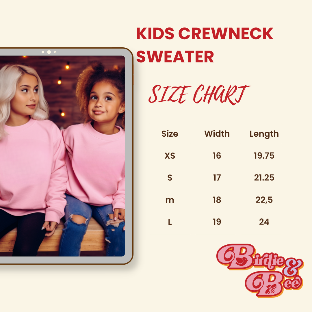 swiftie candy heart kids crewneck sweater