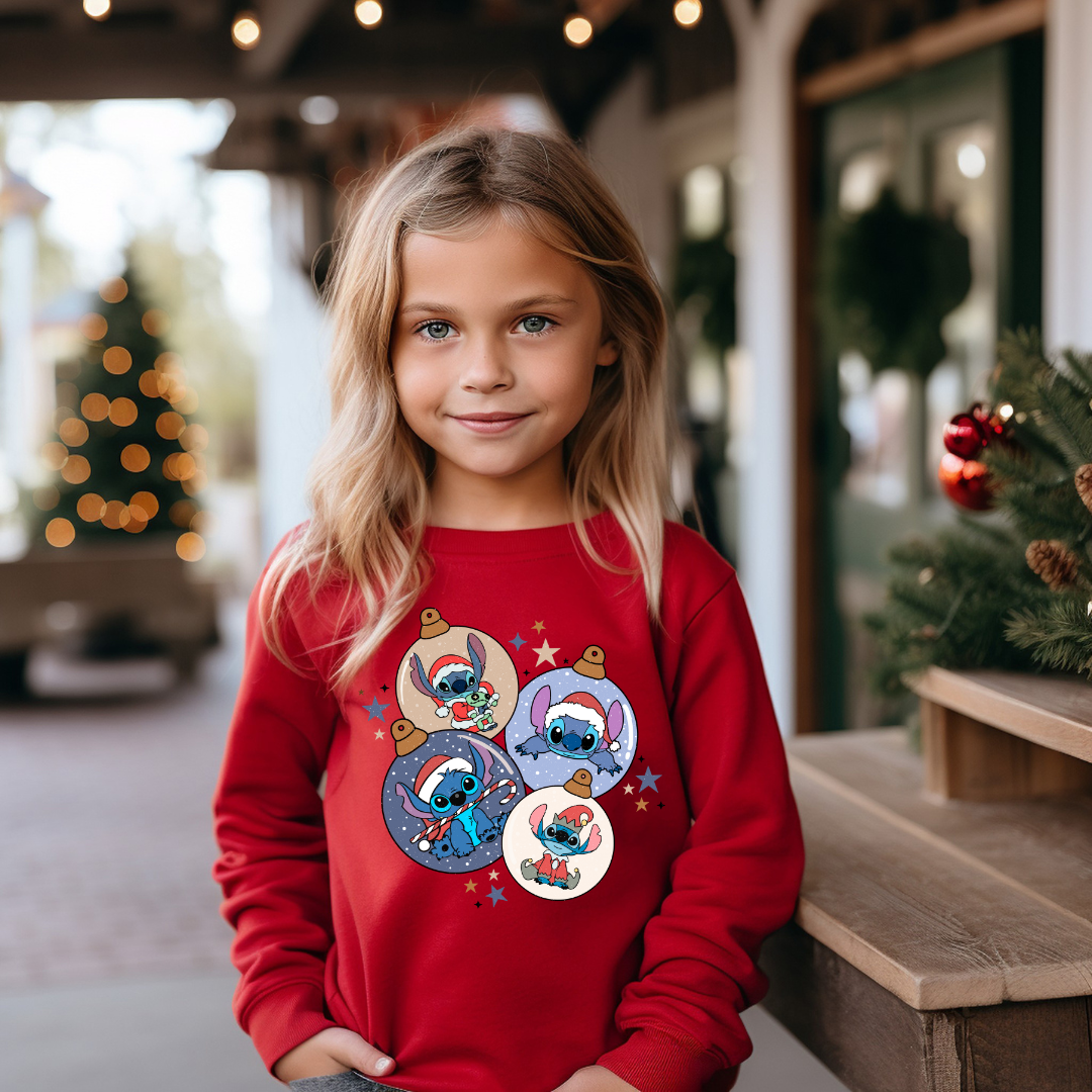 Magical Christmas Alien Graphic Kids Crewneck Sweater