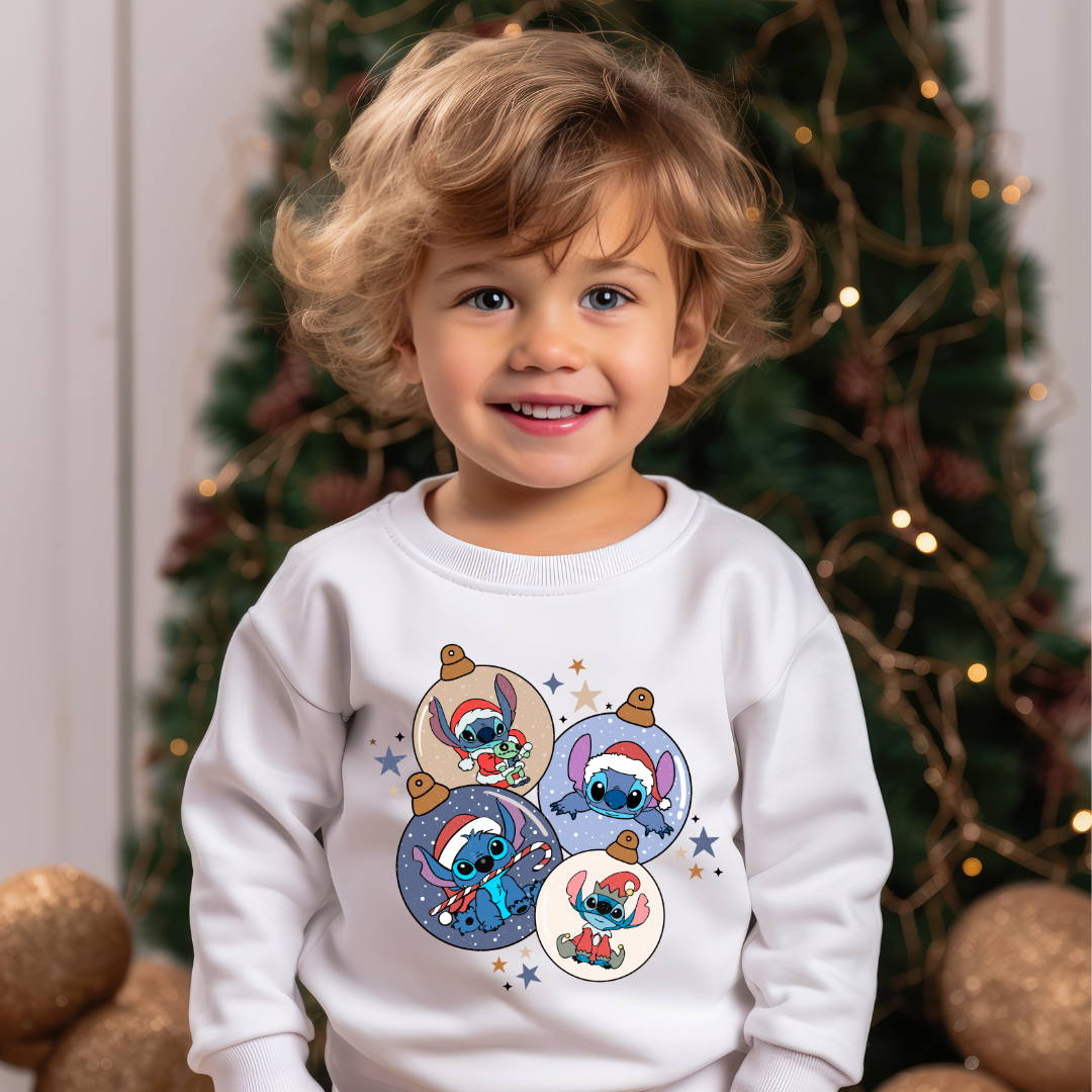 Magical Christmas Alien Graphic Kids Crewneck Sweater