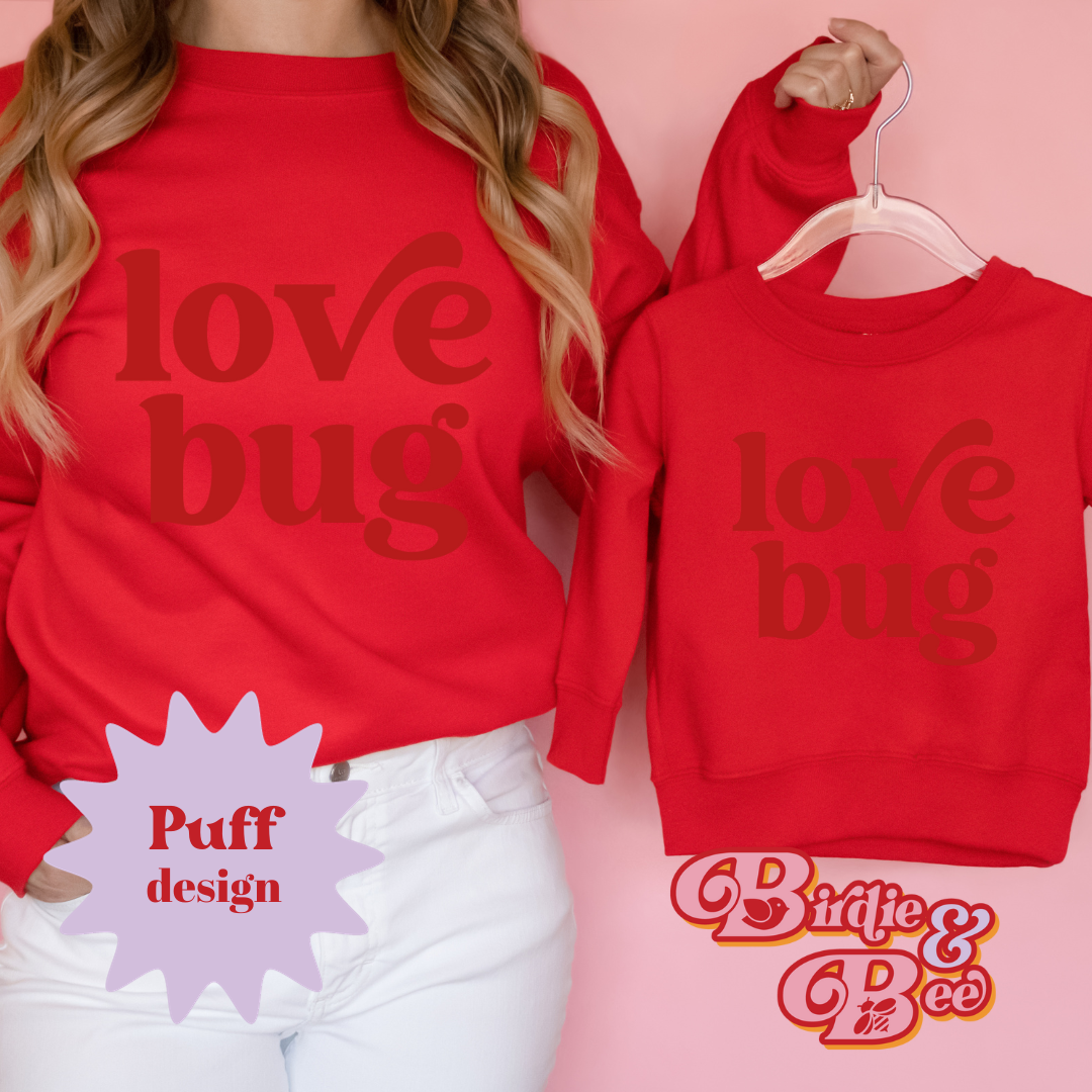 Love Bug Graphic Kids Crewneck Sweater