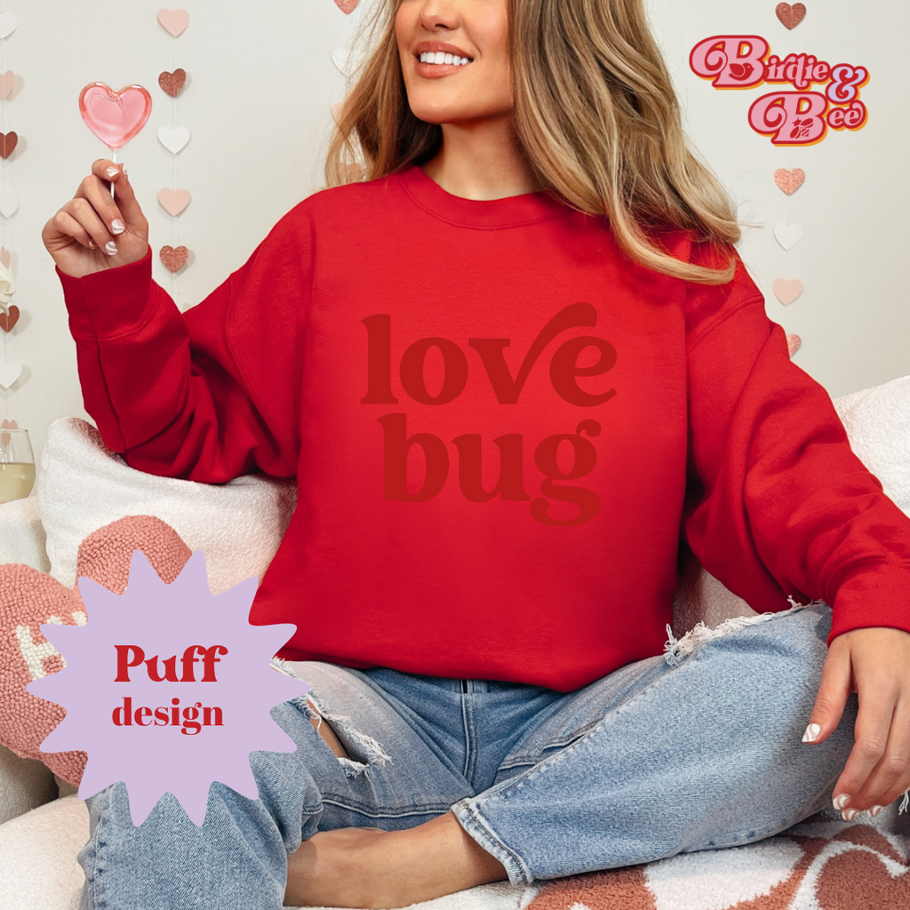 Love Bug Graphic Ladies Crewneck Sweater