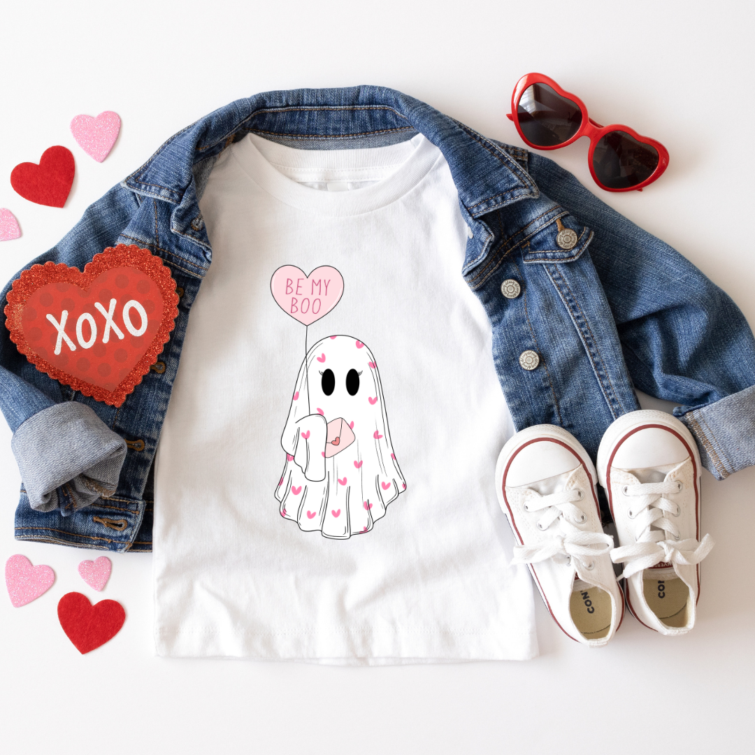 Valentines Be My Boo Graphic Kids T-Shirt