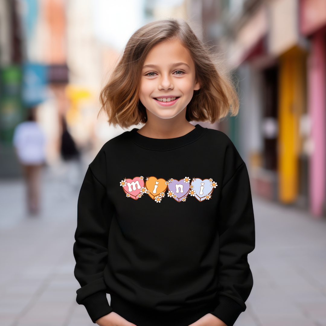 Mini Candy heart kids crewneck sweater