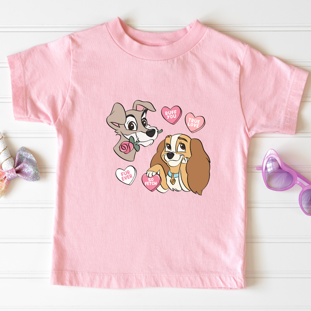 Valentines Cute Dogs Graphic Kids T-Shirt