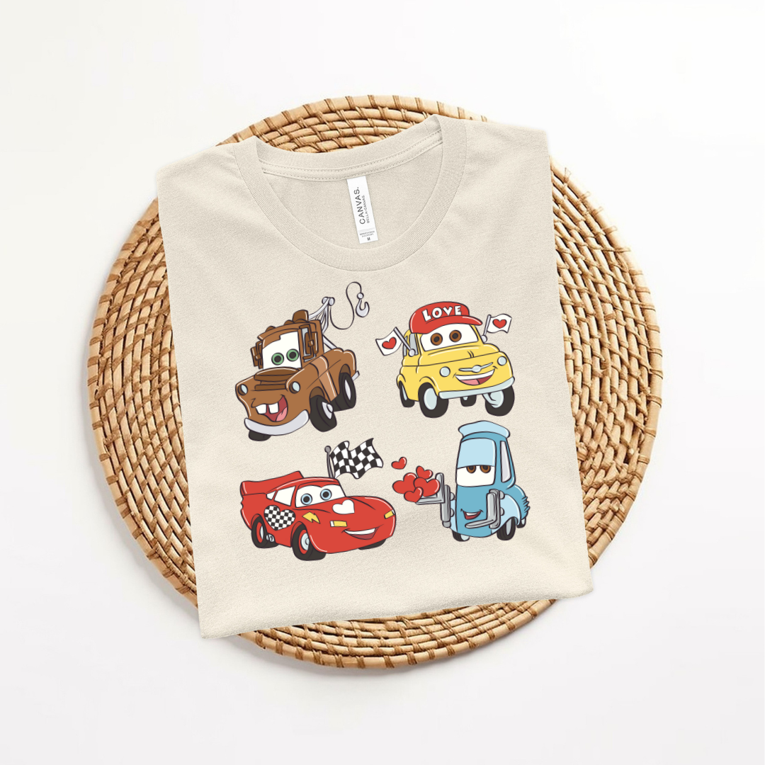 Valentine Cars Graphic Kids T-Shirt