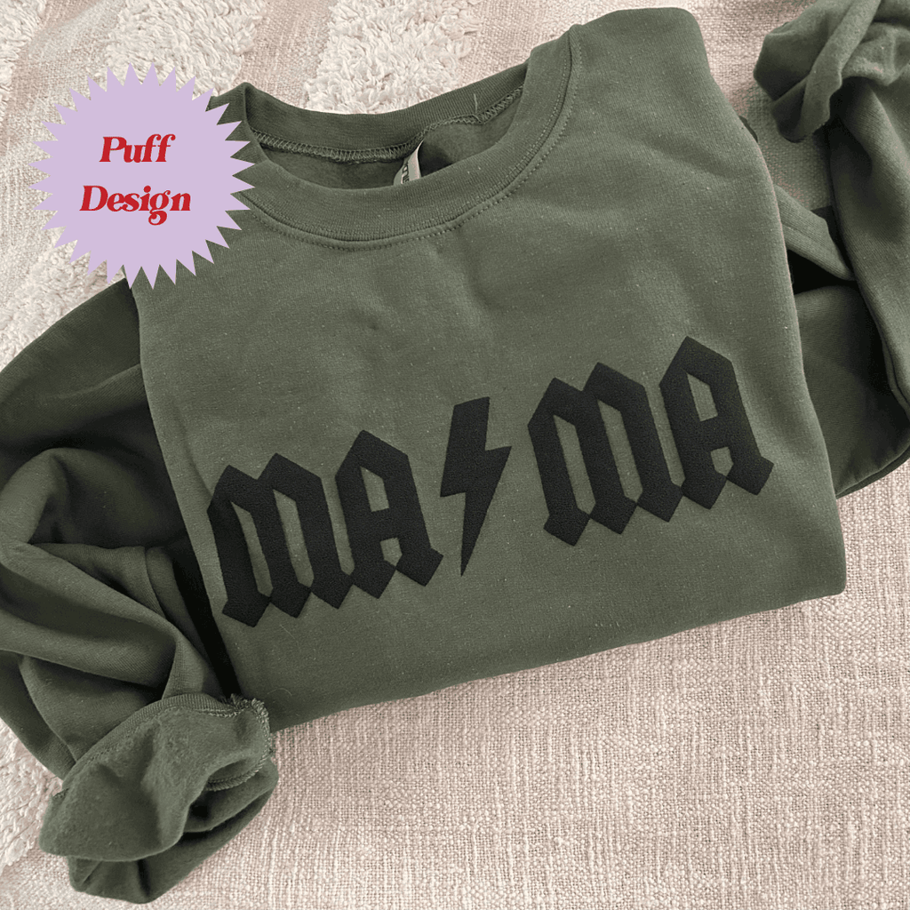 MA⚡MA Puff Graphic Ladies Crewneck Sweater Birdie and Bee