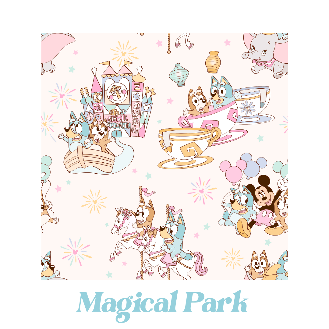 Magical Park Print Little Zips Bamboo Pajama Birdie and Bee