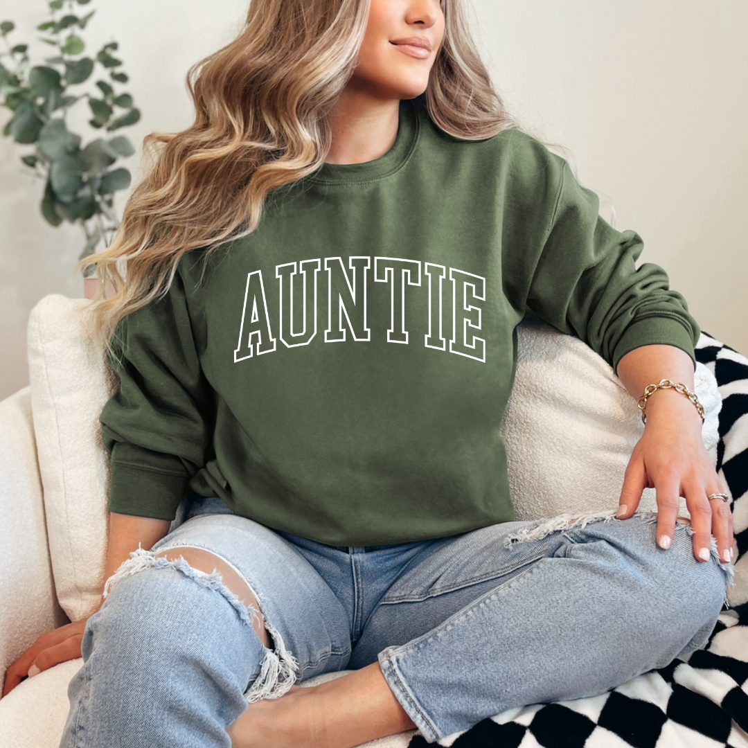 Auntie Varisty puff graphic Fall colours crewneck sweater