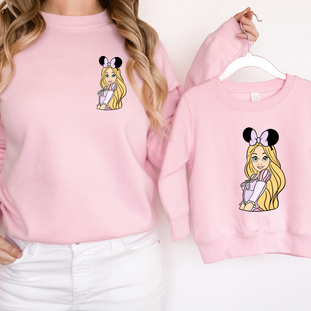 "Pick your Princess" Custom kids and adult crewneck sweater