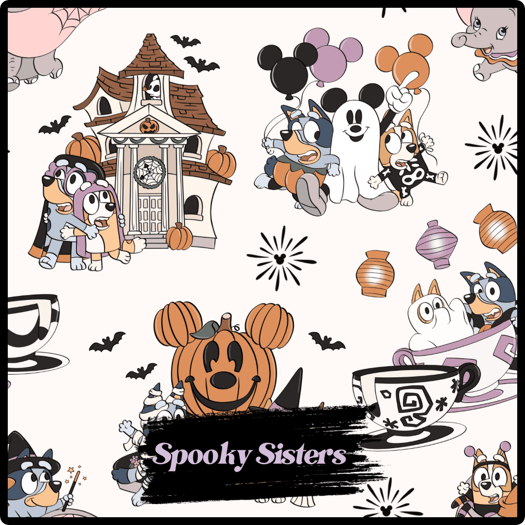 Spooky Sister Short Sleeve Top with Jogger Bottom Women's Pajama Set Birdie and Bee