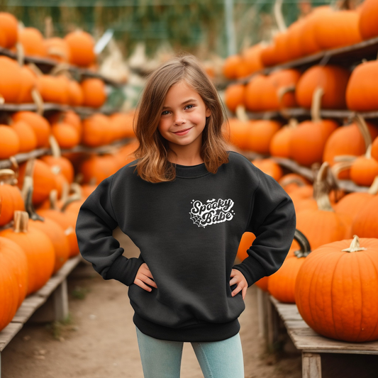 Spooky Babe Kids Halloween Crewneck Sweater